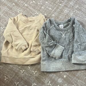 GAP Baby Neutral Knit Sweatshirt Set - Cream & Gray
